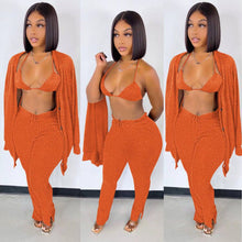 Load image into Gallery viewer, Fashion long-sleeved woolen jacket and trousers three-piece suit(AY1446)