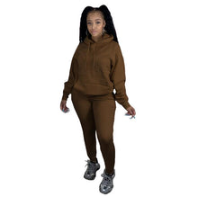 Load image into Gallery viewer, Solid color sweater casual two-piece suit(AY1382)