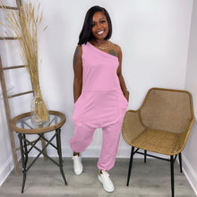 Load image into Gallery viewer, Diagonal shoulder sports Jumpsuit AY2028