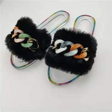 Load image into Gallery viewer, Jelly fluffy  chain slippers(HPSD024)