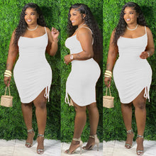 Load image into Gallery viewer, Multicolor suspender single side Pleated Dress AY2058