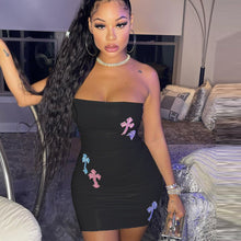 Load image into Gallery viewer, Sexy cross embroidered breast wrap dress AY1996