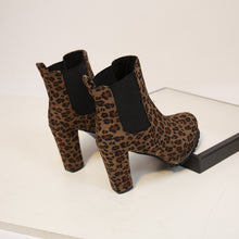 Load image into Gallery viewer, Fashion leopard print thick heel ankle boots(HPSD113)