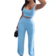 Load image into Gallery viewer, Vest wide leg pants leisure set AY1055