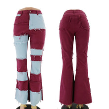 Load image into Gallery viewer, Hot selling stitching flared denim trousers(Only pants)