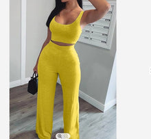 Load image into Gallery viewer, Vest wide leg pants leisure set AY1055