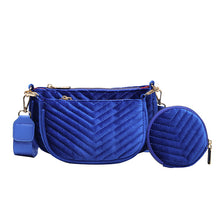 Load image into Gallery viewer, Fashion velvet embroidery diagonal bag three-piece set(AB2058)