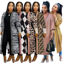 Load image into Gallery viewer, Fashion Threaded Sleeve Printed Cardigan (AY1460)