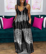 Load image into Gallery viewer, Printed deep V loose jumpsuit AY1130