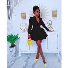 Load image into Gallery viewer, Suit collar pleated irregular one-piece skirt(AY1434)