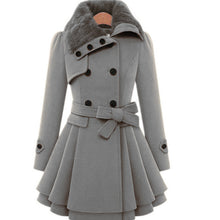 Load image into Gallery viewer, Hot selling fur collar woolen coat(A11308)