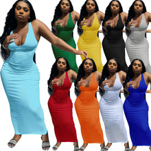 Load image into Gallery viewer, Vest deep V-neck dress AY1002