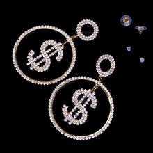Load image into Gallery viewer, Hot selling dollar rhinestone earrings XS4043