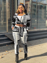 Load image into Gallery viewer, Cashew flower print casual two-piece suit(AY1431)