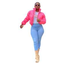 Load image into Gallery viewer, Fashion candy color zipper coat cotton top(AY1362)