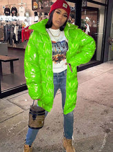 Load image into Gallery viewer, Hot selling bright color stand collar long cotton jacket(A11261)