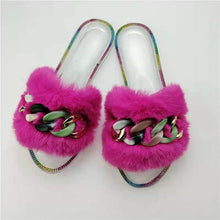 Load image into Gallery viewer, Jelly fluffy  chain slippers(HPSD024)