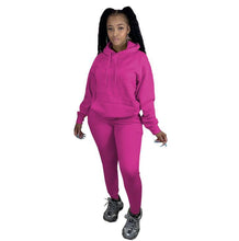 Load image into Gallery viewer, Solid color sweater casual two-piece suit(AY1382)