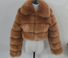 Load image into Gallery viewer, Hot sale lapel faux fur short coat(AY1356)