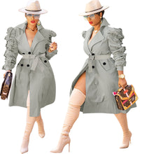 Load image into Gallery viewer, Ruffled long windbreaker jacket(AY1624)