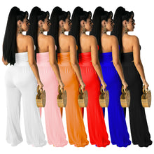 Load image into Gallery viewer, Sexy solid color wide leg pants tube top suit(AY1831)