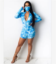 Load image into Gallery viewer, New tie-dye deep V jumpsuit(with mask) YC2111