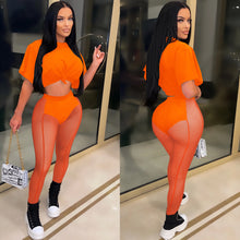 Load image into Gallery viewer, Sexy mesh sheer trousers two-piece set(AY1838)