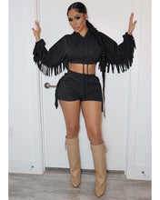 Load image into Gallery viewer, Fashion fringed hooded shorts set(AY1665)