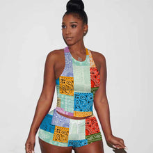 Load image into Gallery viewer, Two-piece multi-color printing stitching vest AY1039