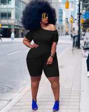 Load image into Gallery viewer, Plus size round neck two-piece suit AY1069