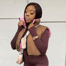 Load image into Gallery viewer, contrast color positive and negative two-wear sleeveless vest(AY1338)