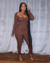 Load image into Gallery viewer, Fashion long-sleeved high-slit pit strip suit(AY1496)