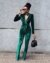 Load image into Gallery viewer, Solid color small suit flared pants suit(AY1390)