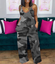Load image into Gallery viewer, Printed deep V loose jumpsuit AY1130
