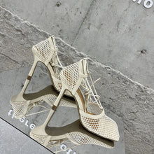 Load image into Gallery viewer, Fashionable mesh square toe strap high heels(HPSD149)
