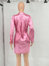 Load image into Gallery viewer, Temperament casual solid color shirt skirt(AY1729)