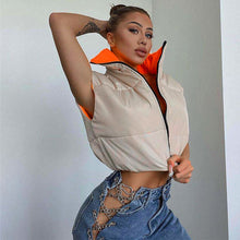 Load image into Gallery viewer, contrast color positive and negative two-wear sleeveless vest(AY1338)