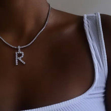 Load image into Gallery viewer, Rhinestone letter necklace(quantity 10)