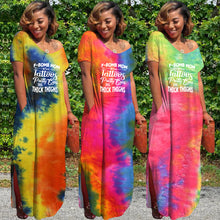 Load image into Gallery viewer, Hot selling color tie dyed fashion deep V dress AY2803
