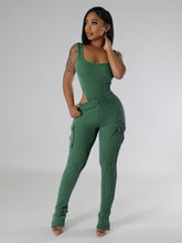 Load image into Gallery viewer, Fashionable high waisted jumpsuit and pants set AY3590
