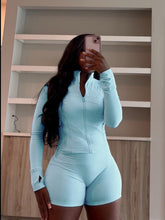 Load image into Gallery viewer, Sexy tight long-sleeved shorts two-piece suit
