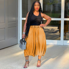 Load image into Gallery viewer, Casual jeans elastic waist straight wide leg cropped trousers AY3658
