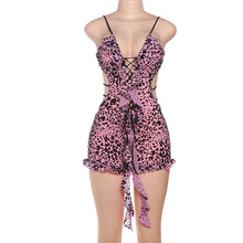 Load image into Gallery viewer, Printed low-cut hollow-out bodysuit
