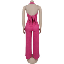 Load image into Gallery viewer, Casual halterneck top and trousers two-piece set
