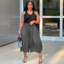Load image into Gallery viewer, Casual jeans elastic waist straight wide leg cropped trousers AY3658
