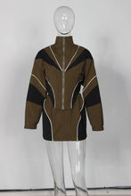 Load image into Gallery viewer, Casual contrast color long-sleeved jacket and short skirt suit AY3662
