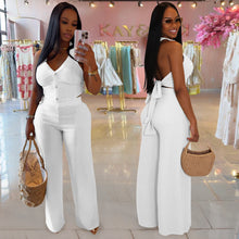 Load image into Gallery viewer, Casual halterneck top and trousers two-piece set

