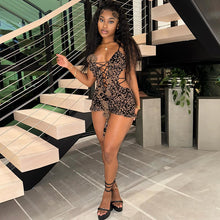 Load image into Gallery viewer, Printed low-cut hollow-out bodysuit
