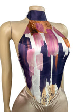 Load image into Gallery viewer, Halterneck high-neck, printed strappy top, satin shorts, two-piece suit AY3668
