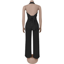 Load image into Gallery viewer, Casual halterneck top and trousers two-piece set
